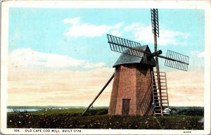 Old Cape Cod Mill Build 1774 WB Postcard Massachusetts MA VTG UNP Vintage Unused 
