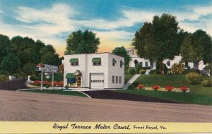 Postcard Royal Terrace Motor Court Front Royal VA