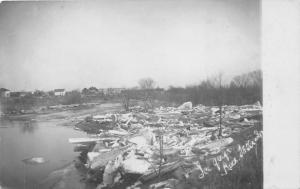 Rock Falls Iowa~Ice Gorge-Shell Rock River~Bridge~House~Cerro Gordo Co~1909 RPPC