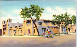 SANTA FE, NM New Mexico   ART  MUSEUM   c1940s  Native American  Postcard