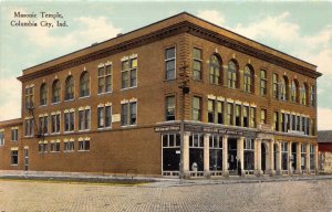 Postcard Masonic Temple in Columbia City, Indiana~129225