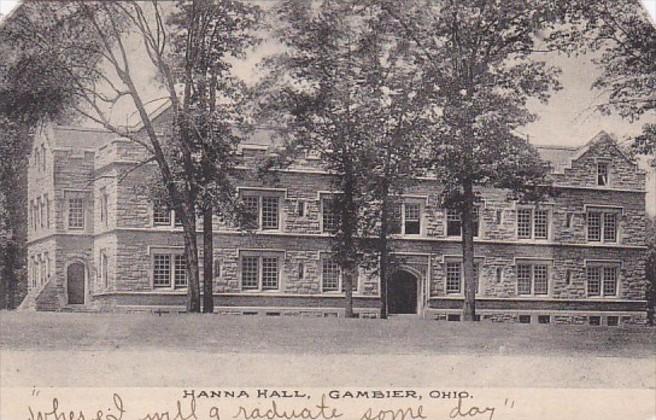 Ohio Gambier Hanna Hall 1908