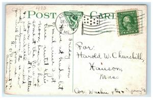 Postcard Edward Little High School, Auburn, Maine ME 1915 H4