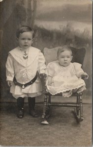 Minnesota RPPC Ind Family Children 1911 Edward Sailor Cute Margaret Postcard V10