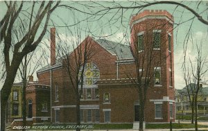 Vintage Postcard; English Reform Church, Freeport IL Stephenson County Wheelock