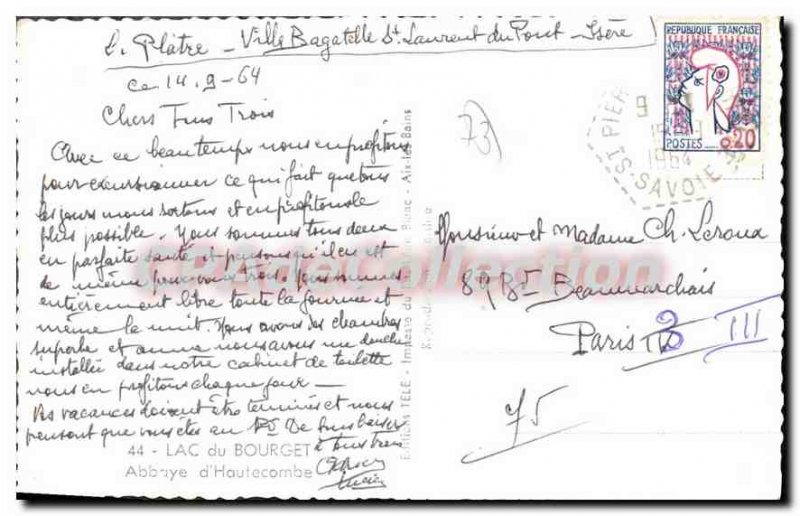 Postcard Old Lake Du Bourget From Abbey Hautecombe