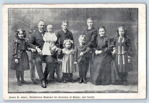 James H.Ames Prohibition Nominee For Governor Of Maine Family Political Postcard