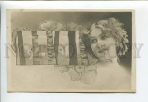 3176723 NYMPH Landscape ART NOUVEAU Collage Vintage PHOTO PC