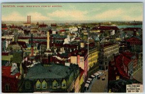 c1910s Boston, Mass. Downtown Birds Eye PC Smokestack MA Sign Big Food Fair A208