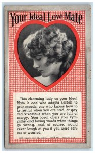 Woman Curly Hair Heart Your Ideal Love Mate Exhibit Fortune Teller Arcade Card