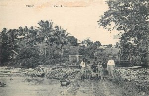 Yule Island New Guinea a harbor scene from Pacific Islands village postcard 