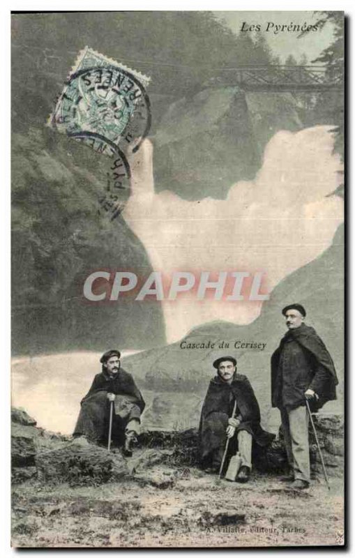 Old Postcard The Pyrenees Cascade Cerisey Costule Folklore