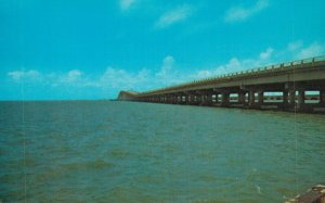 USA New Galveston Causeway Connecting Galveston Vintage Postcard 08.13