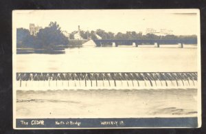 RPPC WAVERLY IOWA THE CEDAR RIVER DAM VINTAGE REAL PHOTO POSTCARD