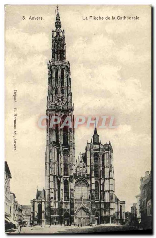 Old Postcard Antwerp Cathedral of La Fleche
