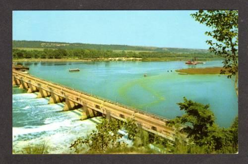 IL Dam & Lock STARVED ROCK STATE PARK ILLINOIS Postcard