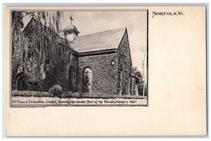 Norfolk Virginia VA RPPC Photo Postcard St. Paul's Episcopal Church Scene c1905s