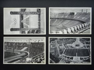 Germany 4 x BERLIN OLYMPIC STADIUM c1936 Postcard by Amtliche Olympia