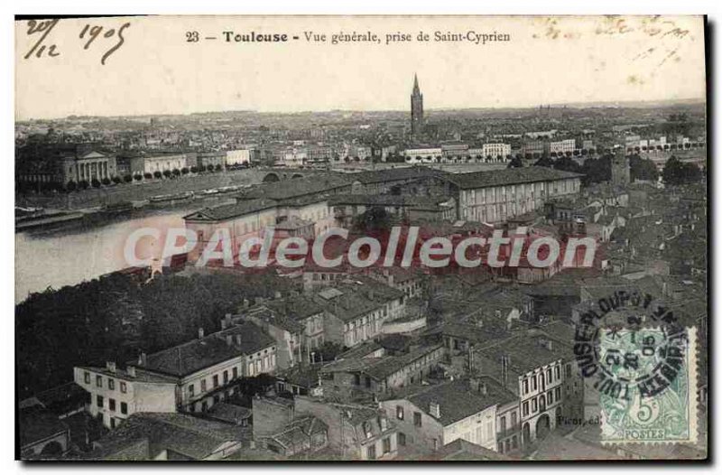 Postcard Old Toulouse Vue Generale Jack De Saint Cyprien