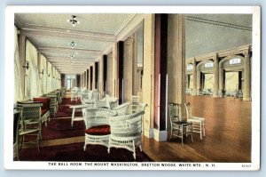 1940 White Mountains New Hampshire Postcard Ball Room Mount Washington Bretton
