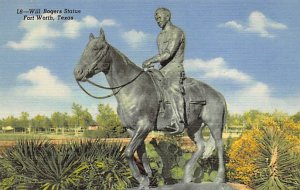 Will Rogers Statue Postcard