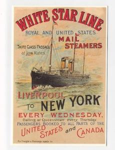 ad3686 - White Star Line poster advert - art postcard
