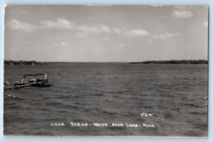 White Bear Lake Minnesota MN Postcard RPPC Photo Lake Scene c1940's Vintage