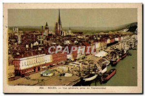 Rouen Old Postcard General View from the ferry