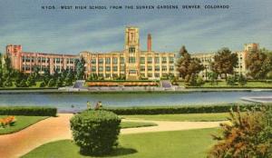 CO - Denver, West High School from the Sunken Gardens