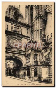 Old Postcard Rouen The big clock