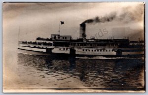 K44/ Toledo Ohio RPPC Postcard c1910 City of Toledo Steamer Lake Erie 309