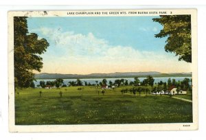 NY - Willsboro Point. Lake Champlain & Green Mountains from Buena VistaPark