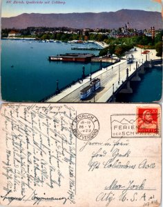 Zurich - Quailbrucke mit Uetliberg, Switzerland (9182)