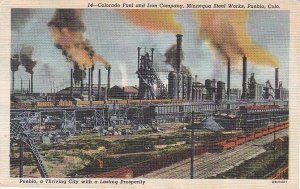 Postcard Colorado Fuel + Iron Company Minnequa Steel Works Pueblo CO