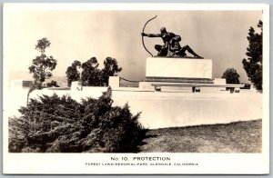 Glendale California 1940s RPPC Real Photo Postcard Forest Lawn Memorial Archer