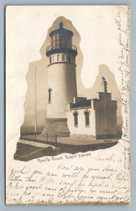 BOSTON MA NORTH HEAD LIGHTHOUSE ANTIQUE 1905 REAL PHOTO POSTCARD RPPC