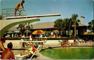 Sea Island Beach Club, Pool, Diving Luncheon Tables Vintage Postcard G71