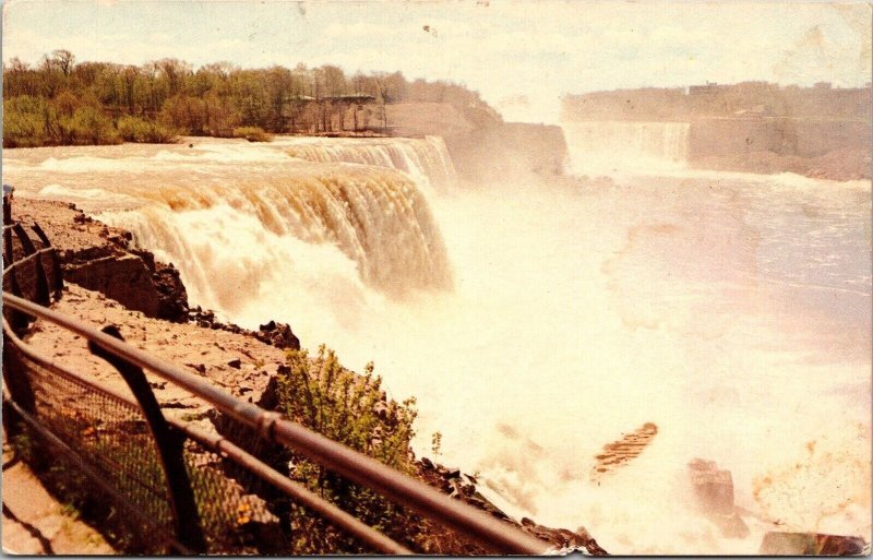 American Falls Prospect Point Niagara Falls New York Scenic Chrome Postcard 