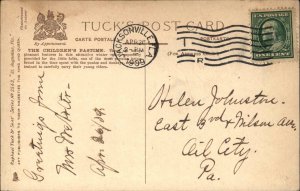 St. Augustine FL Children on Donkeys c1910 TUCK Postcard