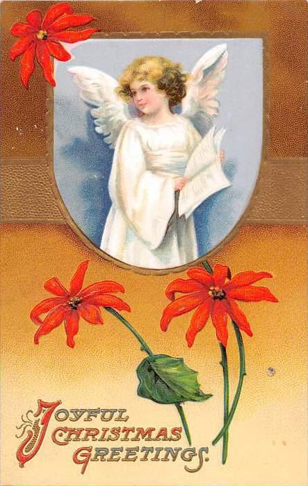 Christmas , Angel holding Song Book