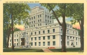 Boise Idaho Ada County Court House Linen Postcard Unused