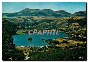 Modern Postcard Auvergne Lac Chambon view taken by plane