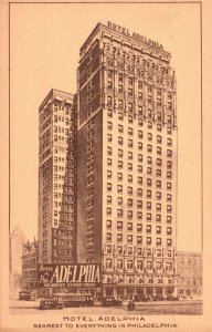 Vintage Postcard Hotel Adelphia Nearest To Everything Philadelphia Pennsylvania