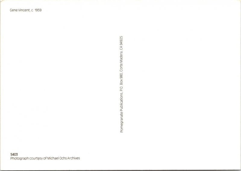 Repro~Rock & Roll~Rockabilly Singer GENE VINCENT Lighting Cigarette 4X6 Postcard