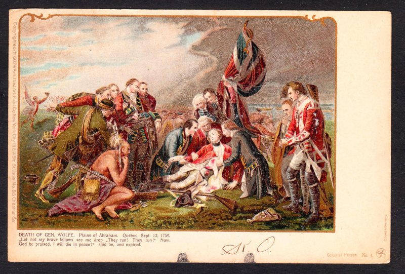 Death of Gen. Wolfe - Pioneer card - American History Art Publishing Company