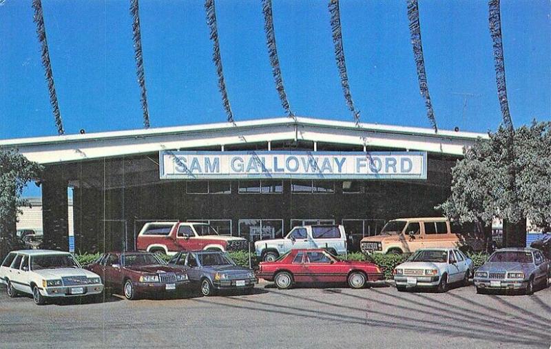 Fort Myers FL Sam Galloway Ford Dealership Postcard