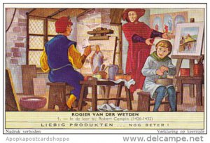 Liebig Trade Card s1764 Roger de la Pasture No 1 In de leer bij Robert Campin...