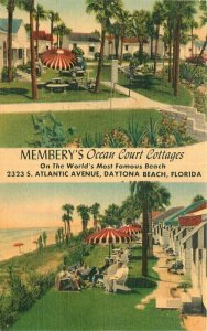 Daytona Beach Florida Membery's Ocean Court Cottages MWM  Postcard 21-8038