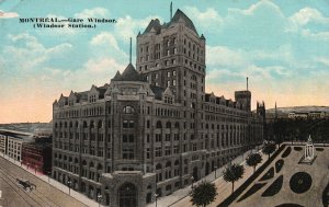 Vintage Postcard Gare Windsor Station Historical Landmark Montreal Canada