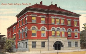 Peoria, IL Illinois    PEORIA PUBLIC LIBRARY    ca1910's Vintage Postcard